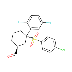 O=C[C@H]1CCC[C@](c2cc(F)ccc2F)(S(=O)(=O)c2ccc(Cl)cc2)C1 ZINC000036175678