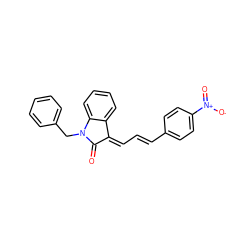 O=C1/C(=C/C=C/c2ccc([N+](=O)[O-])cc2)c2ccccc2N1Cc1ccccc1 ZINC000474602215