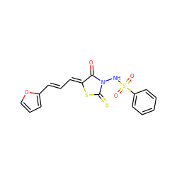 O=C1/C(=C/C=C/c2ccco2)SC(=S)N1NS(=O)(=O)c1ccccc1 ZINC000013119719