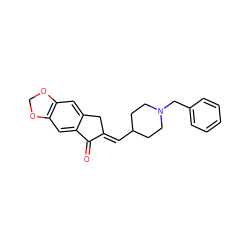 O=C1/C(=C/C2CCN(Cc3ccccc3)CC2)Cc2cc3c(cc21)OCO3 ZINC000653866658