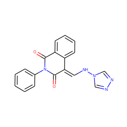 O=C1/C(=C/Nn2cnnc2)c2ccccc2C(=O)N1c1ccccc1 ZINC000005446066