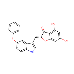 O=C1/C(=C/c2c[nH]c3ccc(Oc4ccccc4)cc23)Oc2cc(O)cc(O)c21 ZINC000049070317