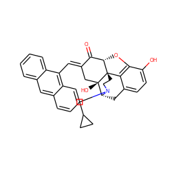 O=C1/C(=C/c2c3ccccc3cc3ccccc23)C[C@@]2(O)[C@H]3Cc4ccc(O)c5c4[C@@]2(CCN3CC2CC2)[C@H]1O5 ZINC000027186012