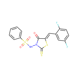 O=C1/C(=C/c2cc(F)ccc2F)SC(=S)N1NS(=O)(=O)c1ccccc1 ZINC000013680706