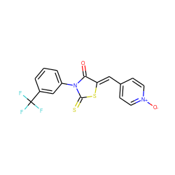 O=C1/C(=C/c2cc[n+]([O-])cc2)SC(=S)N1c1cccc(C(F)(F)F)c1 ZINC000040394849