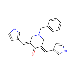 O=C1/C(=C/c2cc[nH]c2)CN(Cc2ccccc2)C/C1=C\c1cc[nH]c1 ZINC000036286861