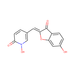 O=C1/C(=C/c2ccc(=O)n(O)c2)Oc2cc(O)ccc21 ZINC000142366365