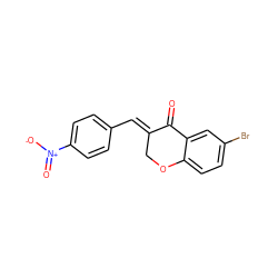 O=C1/C(=C/c2ccc([N+](=O)[O-])cc2)COc2ccc(Br)cc21 ZINC000022419554