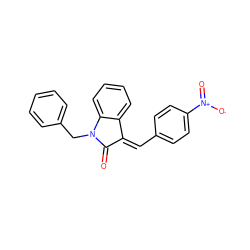 O=C1/C(=C/c2ccc([N+](=O)[O-])cc2)c2ccccc2N1Cc1ccccc1 ZINC000035966287