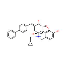 O=C1/C(=C/c2ccc(-c3ccccc3)cc2)C[C@@]2(O)[C@H]3Cc4ccc(O)c5c4[C@@]2(CCN3CC2CC2)[C@H]1O5 ZINC000013761224