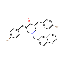 O=C1/C(=C/c2ccc(Br)cc2)CN(Cc2ccc3ccccc3c2)C/C1=C\c1ccc(Br)cc1 ZINC001772639087