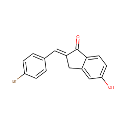 O=C1/C(=C/c2ccc(Br)cc2)Cc2cc(O)ccc21 ZINC000780188221