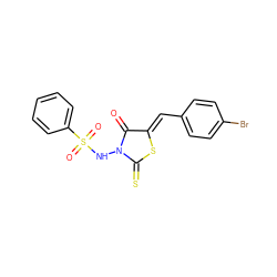 O=C1/C(=C/c2ccc(Br)cc2)SC(=S)N1NS(=O)(=O)c1ccccc1 ZINC000001300995