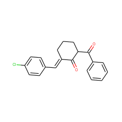 O=C1/C(=C/c2ccc(Cl)cc2)CCCC1C(=O)c1ccccc1 ZINC000473092924