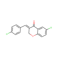 O=C1/C(=C/c2ccc(Cl)cc2)COc2ccc(Cl)cc21 ZINC000034074955