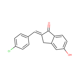 O=C1/C(=C/c2ccc(Cl)cc2)Cc2cc(O)ccc21 ZINC000780187369