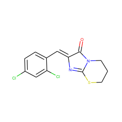 O=C1/C(=C/c2ccc(Cl)cc2Cl)N=C2SCCCN12 ZINC000169322732