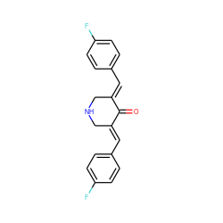 O=C1/C(=C/c2ccc(F)cc2)CNC/C1=C\c1ccc(F)cc1 ZINC000027654108