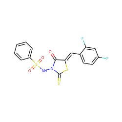 O=C1/C(=C/c2ccc(F)cc2F)SC(=S)N1NS(=O)(=O)c1ccccc1 ZINC000013680703