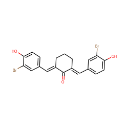 O=C1/C(=C/c2ccc(O)c(Br)c2)CCC/C1=C\c1ccc(O)c(Br)c1 ZINC000028635315