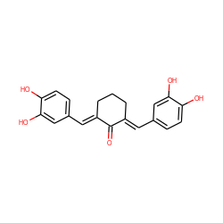 O=C1/C(=C/c2ccc(O)c(O)c2)CCC/C1=C\c1ccc(O)c(O)c1 ZINC000005843952