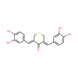 O=C1/C(=C/c2ccc(O)c(O)c2)CSC/C1=C\c1ccc(O)c(O)c1 ZINC000013781295