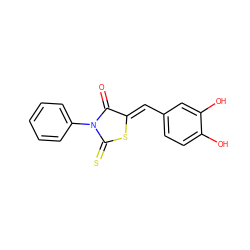 O=C1/C(=C/c2ccc(O)c(O)c2)SC(=S)N1c1ccccc1 ZINC000002892122