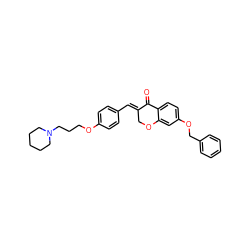 O=C1/C(=C/c2ccc(OCCCN3CCCCC3)cc2)COc2cc(OCc3ccccc3)ccc21 ZINC000299853797