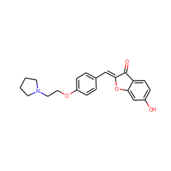 O=C1/C(=C/c2ccc(OCCN3CCCC3)cc2)Oc2cc(O)ccc21 ZINC000299862239