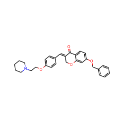 O=C1/C(=C/c2ccc(OCCN3CCCCC3)cc2)COc2cc(OCc3ccccc3)ccc21 ZINC000299854261