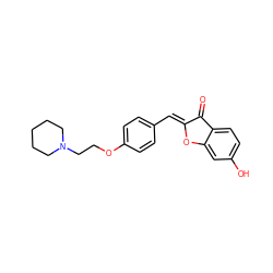 O=C1/C(=C/c2ccc(OCCN3CCCCC3)cc2)Oc2cc(O)ccc21 ZINC000299860378