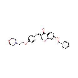 O=C1/C(=C/c2ccc(OCCN3CCOCC3)cc2)COc2cc(OCc3ccccc3)ccc21 ZINC000299854004