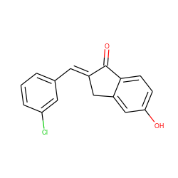 O=C1/C(=C/c2cccc(Cl)c2)Cc2cc(O)ccc21 ZINC000780187140