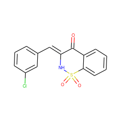 O=C1/C(=C/c2cccc(Cl)c2)NS(=O)(=O)c2ccccc21 ZINC000008991072