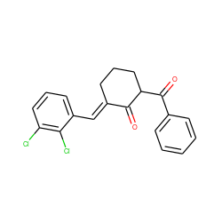 O=C1/C(=C/c2cccc(Cl)c2Cl)CCCC1C(=O)c1ccccc1 ZINC000653869555