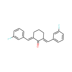 O=C1/C(=C/c2cccc(F)c2)CCC/C1=C\c1cccc(F)c1 ZINC000004826249