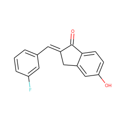 O=C1/C(=C/c2cccc(F)c2)Cc2cc(O)ccc21 ZINC000187224005