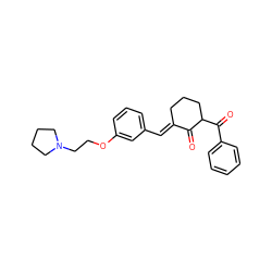 O=C1/C(=C/c2cccc(OCCN3CCCC3)c2)CCCC1C(=O)c1ccccc1 ZINC000653861056