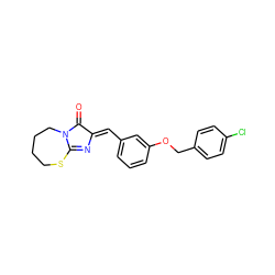 O=C1/C(=C/c2cccc(OCc3ccc(Cl)cc3)c2)N=C2SCCCCN12 ZINC000138990493