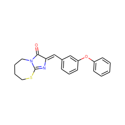 O=C1/C(=C/c2cccc(Oc3ccccc3)c2)N=C2SCCCCN12 ZINC000038307097