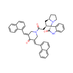 O=C1/C(=C/c2cccc3ccccc23)CN(C(=O)C[C@H]2C[C@H]3CCCN3[C@]23C(=O)Nc2ccccc23)C/C1=C\c1cccc2ccccc12 ZINC000095589224