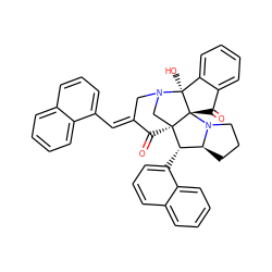 O=C1/C(=C/c2cccc3ccccc23)CN2C[C@@]13[C@@H](c1cccc4ccccc14)[C@@H]1CCCN1[C@]31C(=O)c3ccccc3[C@]21O ZINC000072174801