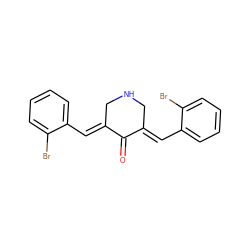 O=C1/C(=C/c2ccccc2Br)CNC/C1=C\c1ccccc1Br ZINC000064437746