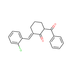 O=C1/C(=C/c2ccccc2Cl)CCCC1C(=O)c1ccccc1 ZINC000473092082