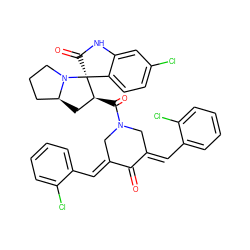 O=C1/C(=C/c2ccccc2Cl)CN(C(=O)[C@H]2C[C@H]3CCCN3[C@]23C(=O)Nc2cc(Cl)ccc23)C/C1=C\c1ccccc1Cl ZINC000096269752