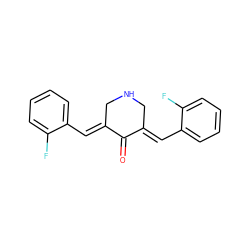 O=C1/C(=C/c2ccccc2F)CNC/C1=C\c1ccccc1F ZINC000034009101