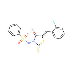 O=C1/C(=C/c2ccccc2F)SC(=S)N1NS(=O)(=O)c1ccccc1 ZINC000013680689