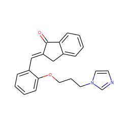 O=C1/C(=C/c2ccccc2OCCCn2ccnc2)Cc2ccccc21 ZINC000034949894