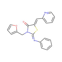 O=C1/C(=C/c2ccccn2)S/C(=N\c2ccccc2)N1Cc1ccco1 ZINC001772646797