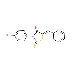 O=C1/C(=C/c2ccccn2)SC(=S)N1c1ccc(O)cc1 ZINC000005485158